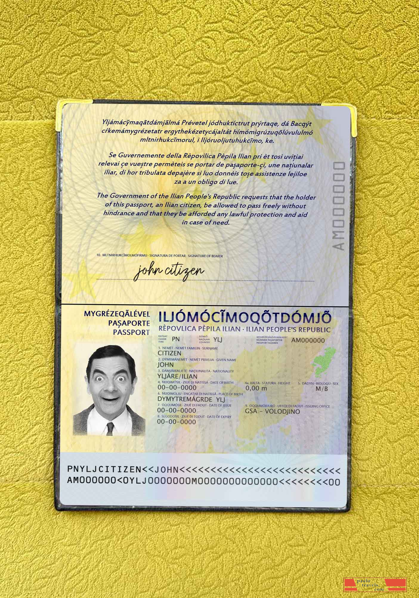 Ilia passport photo look PSD template